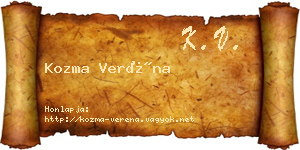 Kozma Veréna névjegykártya