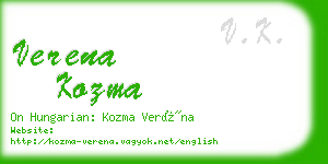 verena kozma business card
